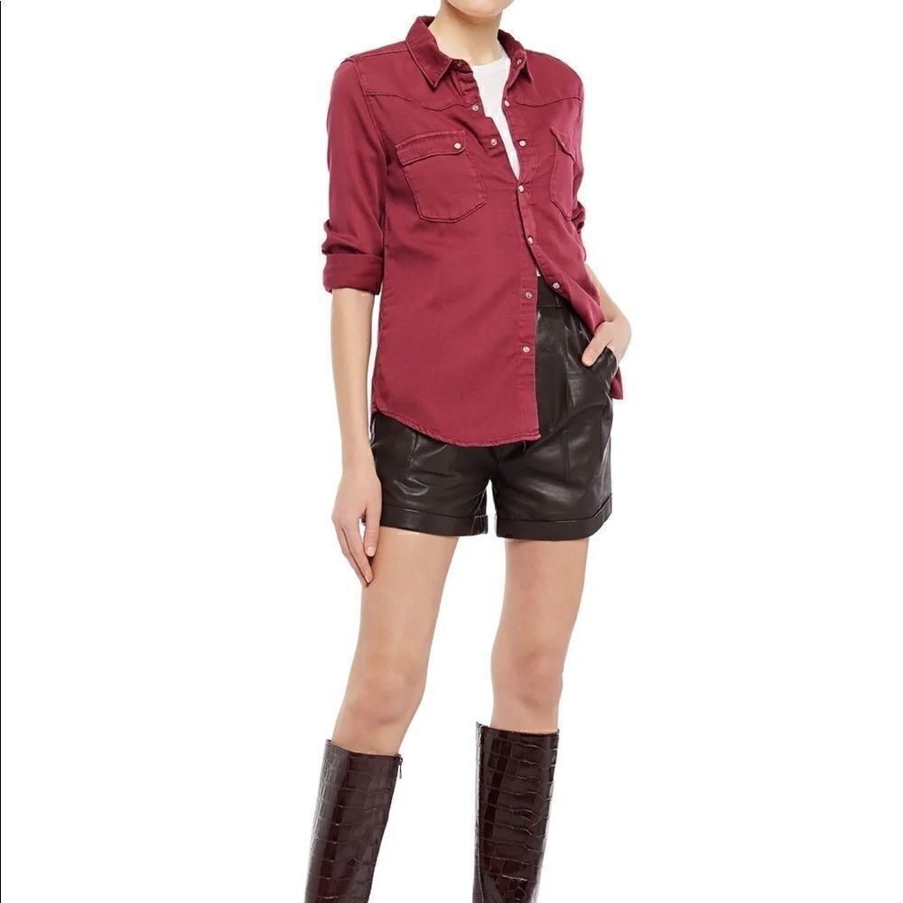 NWT BA&SH Bridget Shirt Red Size 3 (US10)